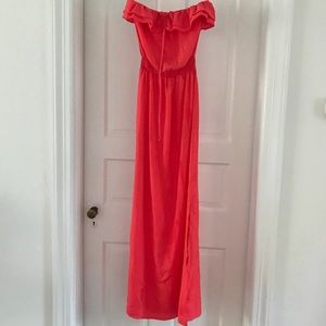 Arden B strapless Maxi dress- coral